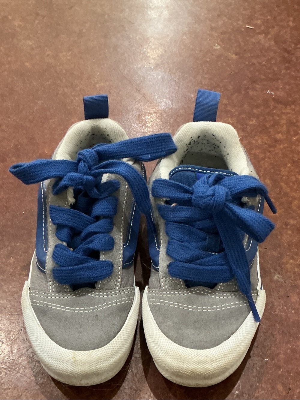 Vans Kids Blue and Gray Low-Top Lace Sneakers